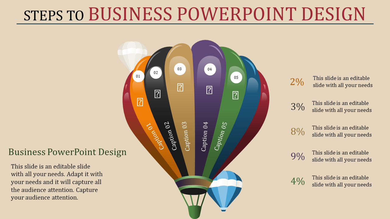 business powerpoint design - parachute design